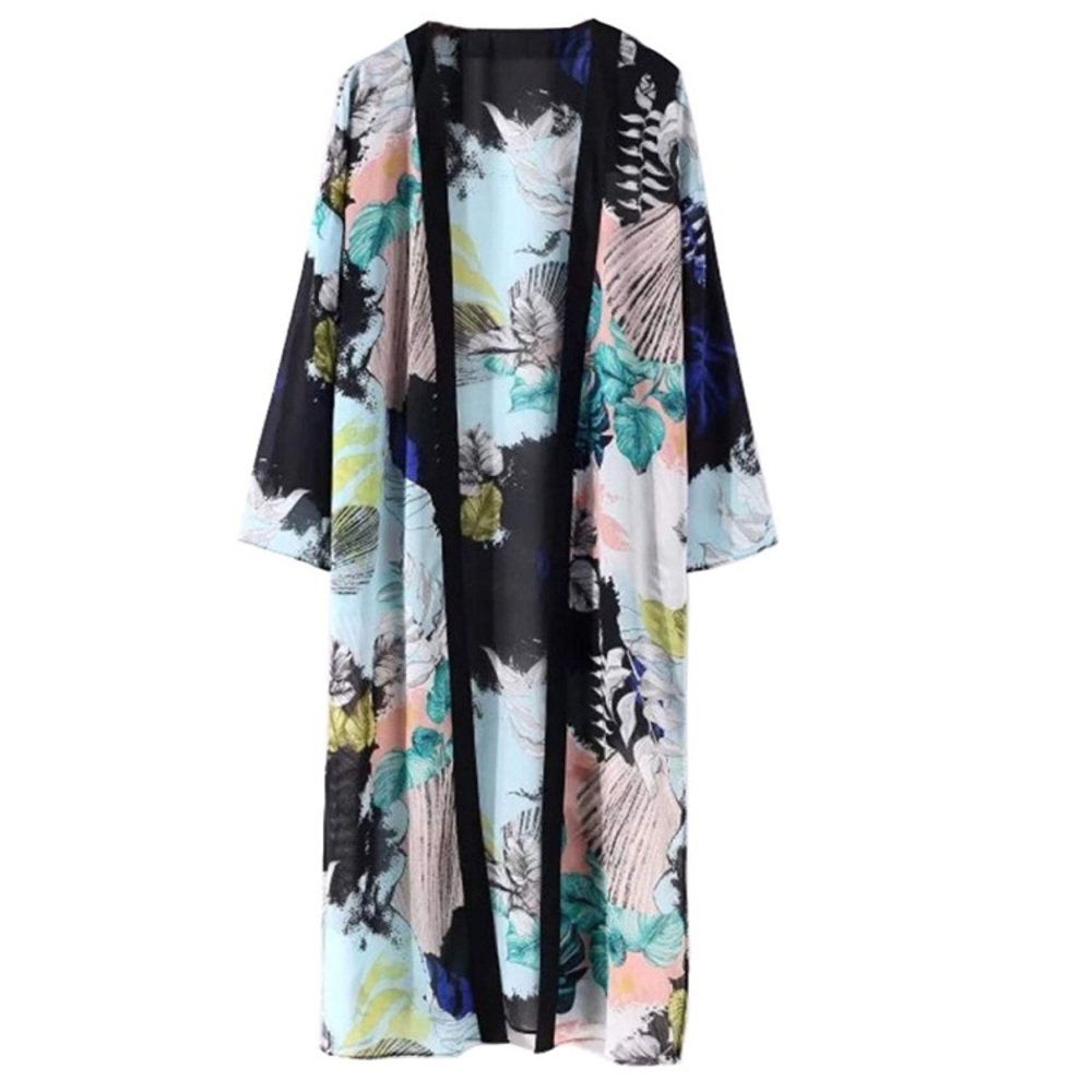 lightweight boho chiffon floral kimono coverup 🌸